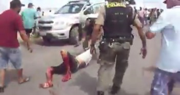 Vídeo mostra policial militar atirando em jovem que fazia protesto pacífico em Itambé (PE) PM_Itambé