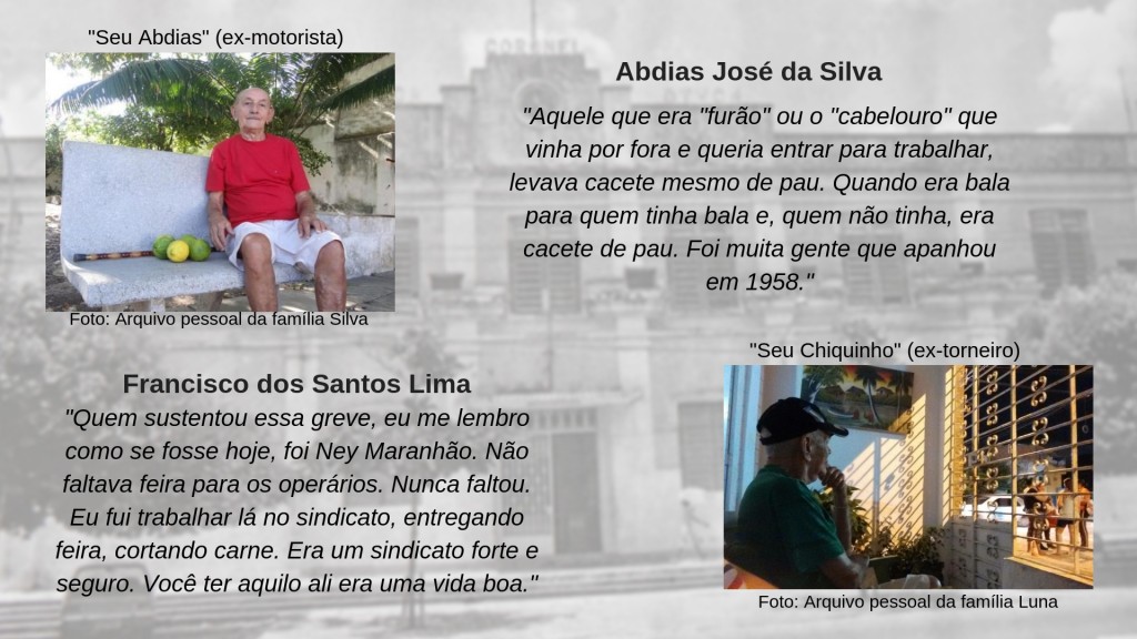 Abdias Silva e Francisco Lima trabalhavam na fábrica da Macaxeira e ainda moram no bairro que nasceu da vila operária