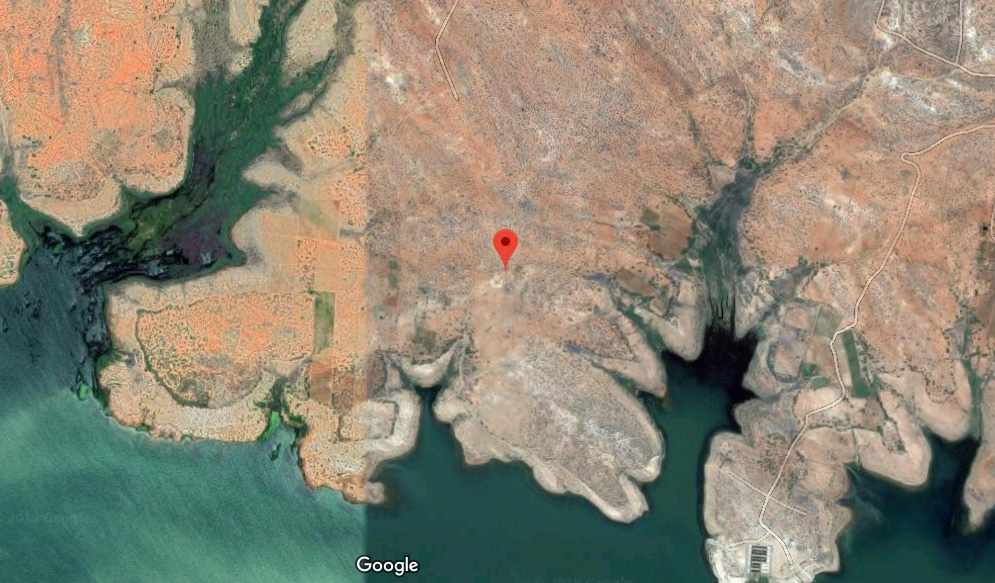 Local pré-selecionado para a instalação da usina nuclear. Imagem: Google Maps