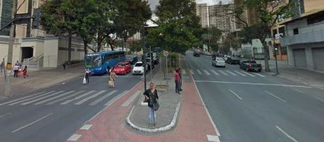 Exemplo de faixa descontínua em Belo Horizonte (MG)