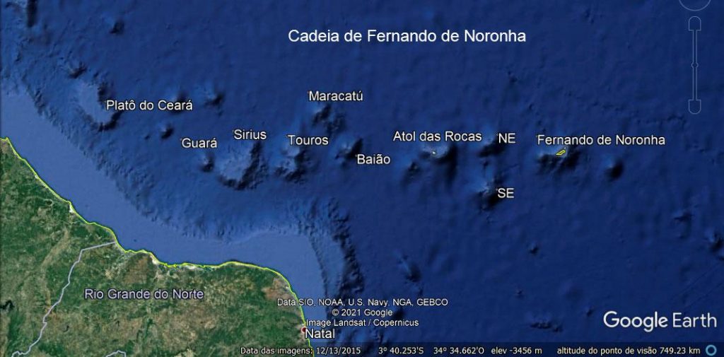 Montes oceânicos da Cadeia Fernando de Noronha