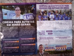 panfleto enviado para autistas e famílias de crianças autistas pelo deputado estadual Wendel Mesquita, do partido Solidariedade