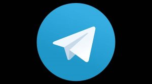 Logo do aplicativo Telegram: círculo azul com avião de papel branco no centro.