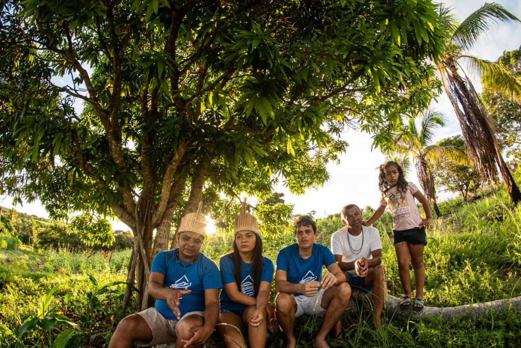 Indigenas Potiguaras: Poran, Cristina, Ivson, Ailton e a neta