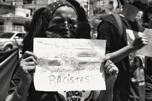 Ato contra o racismo do Carrefour, no Recife, dia 21 de novembro de 2020. Foto: Rafaella Gomes